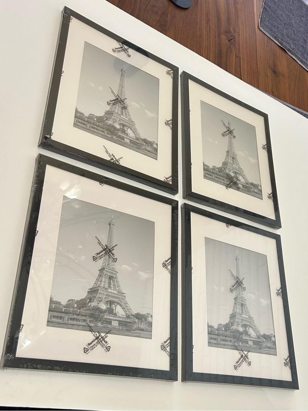 Set of 4 Black Photo Frames with White Mats - Home Accents
